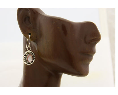 Navajo Earrings 925 Silver Handmade Natural Lapis Artist Signed B.J. Guerro C80s