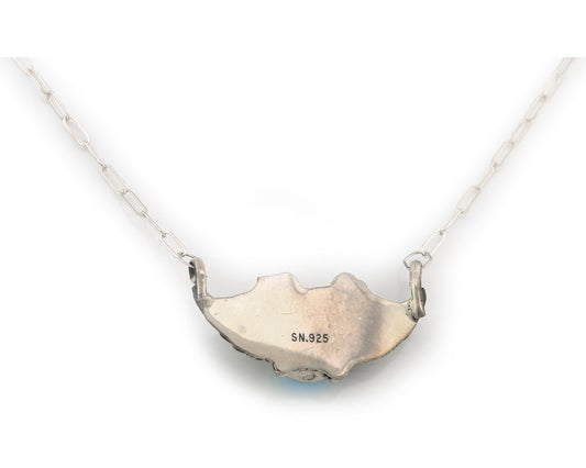 Navajo Necklace Sterling Silver Turquoise Coral Authentic Vintage SN