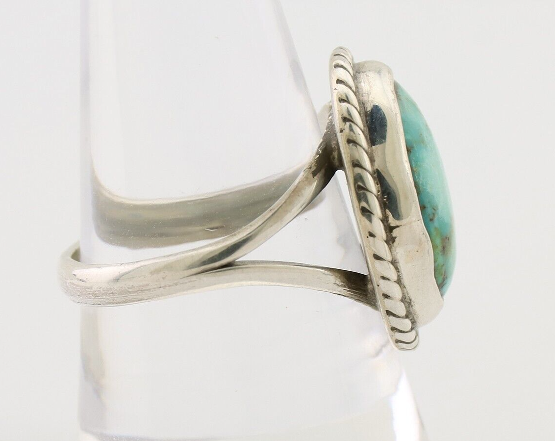 Navajo Ring 925 Silver Natural Blue Turquoise Native American Artist C.80's