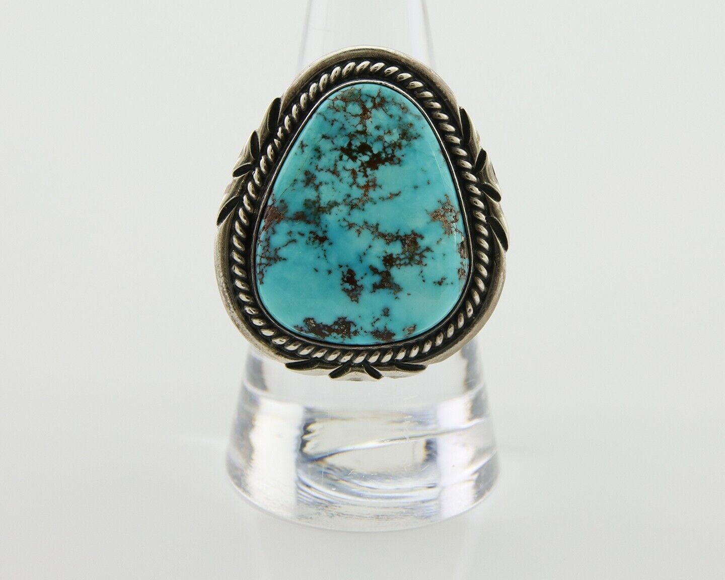 Navajo Ring 925 Silver Blue Turquoise Native American Artist C.80's