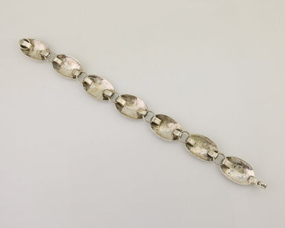 Navajo Hamdmade Concho Bracelet 925 Silver Native Artist Signed C Montoya C.80's