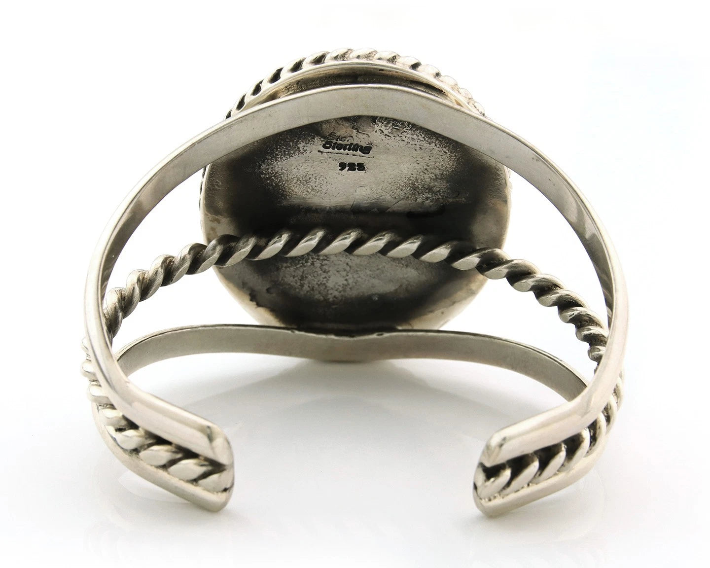 Navajo Cuff Bracelet Sterling Silver Black Onyx Handmade Vintage