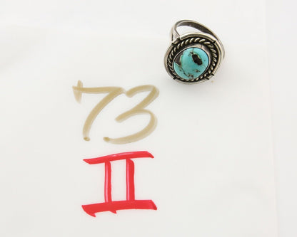 Navajo Ring 925 Sterling Natural Mined Arizona Arist Turquoise C.80's Size 6.0