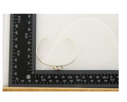 Navajo Bracelet .925 Silver Natural Red Coral Cuff Native American Artist C.80's