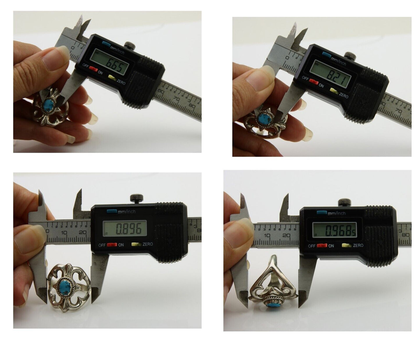 Navajo Sand Cast Ring 925 Silver Sleeping Beauty Turquoise Artist C.80's