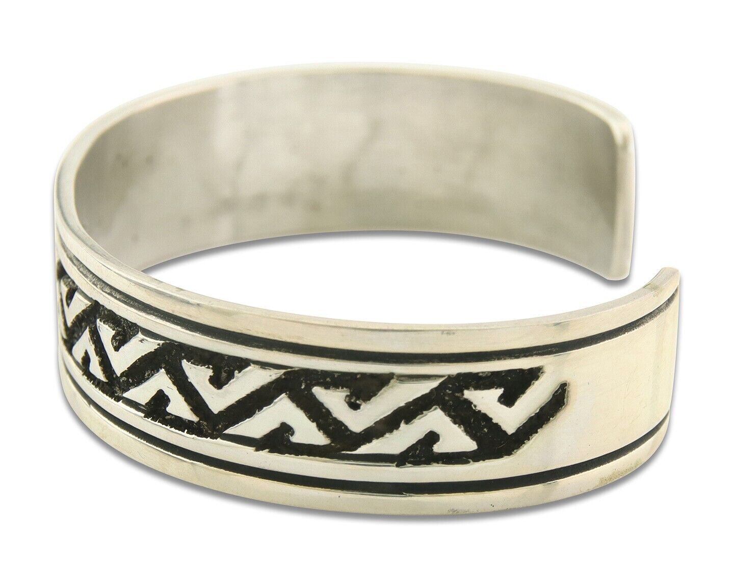 Mens's Navajo Bracelet 925 Silver Artist Signed Thomas Singer Cuff Made 1980's