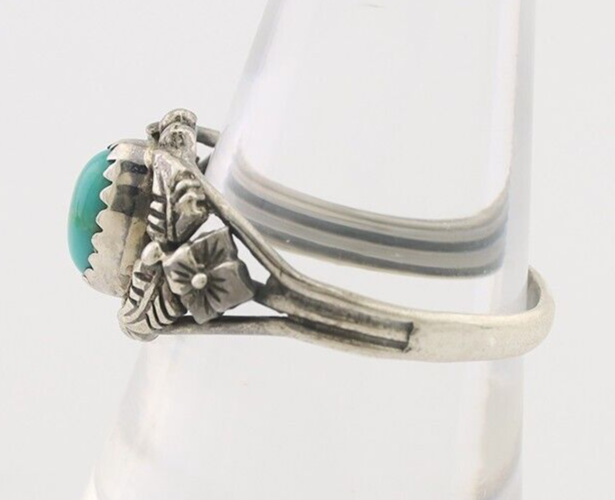 Navajo Ring 925 Silver Natural Blue Turquoise Native American Artist C.80's