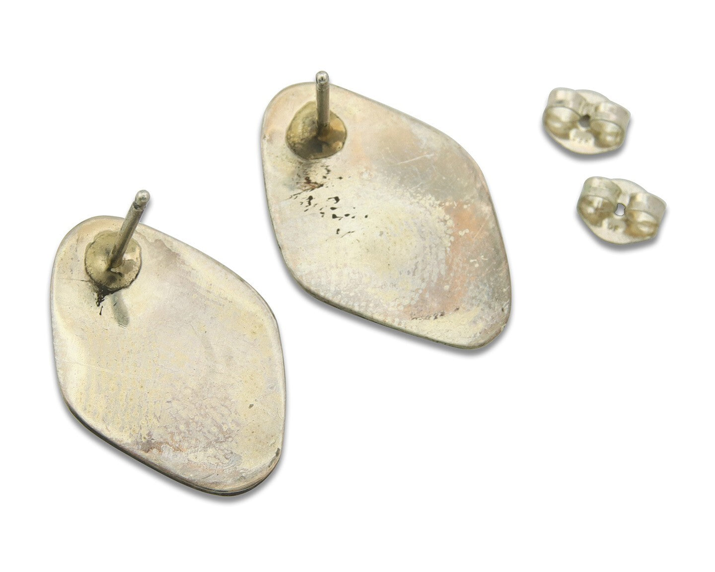 Navajo Earrings 925 Silver Natural Turquoise Native American Artist C.80's