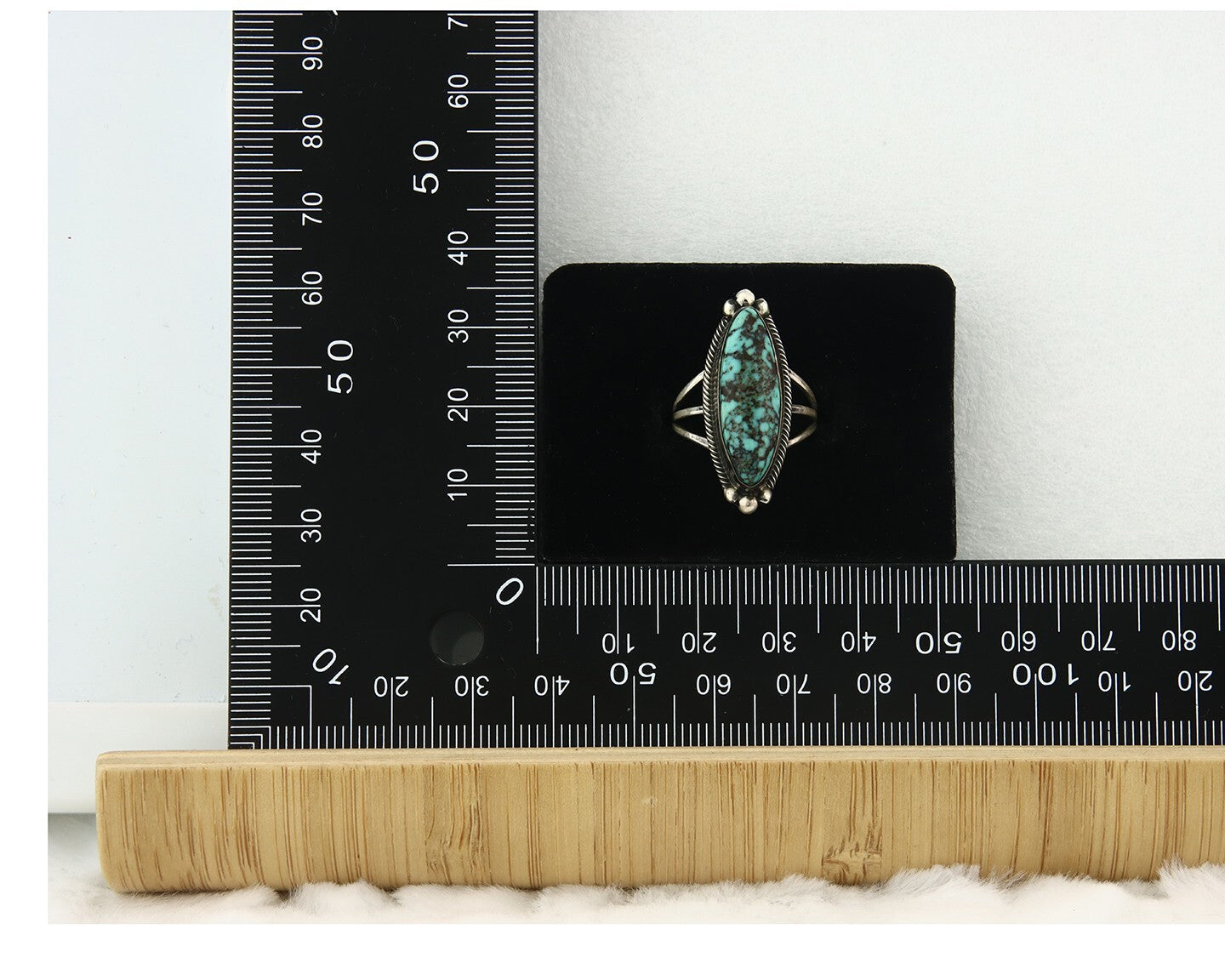 Vintage Navajo Ring 925 Sterling Silver Turquoise Signed MP Size 6.25