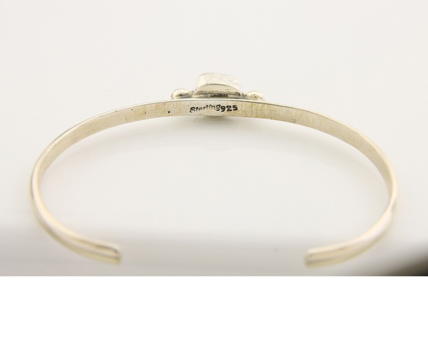 Navajo Bracelet .925 Silver Natural Red Coral Cuff Native American Artist C.80's