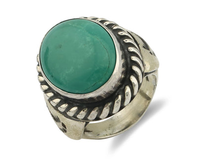Navajo Ring .925 Silver Blue Green Southwest Turquoise Native Artist C.80's