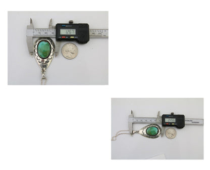 Navajo Royston Turquoise Necklace 925 Silver Artist Signed MC C.80's