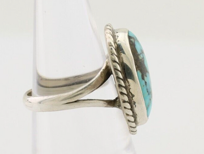 Navajo Ring 925 Silver Natural Blue Turquoise Native American Artist C.80's