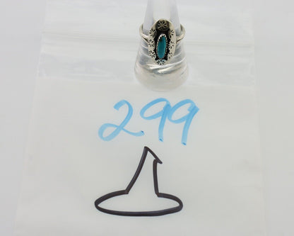 Navajo Ring 925 Silver Natural Blue Turquoise Signed IJC C.80's