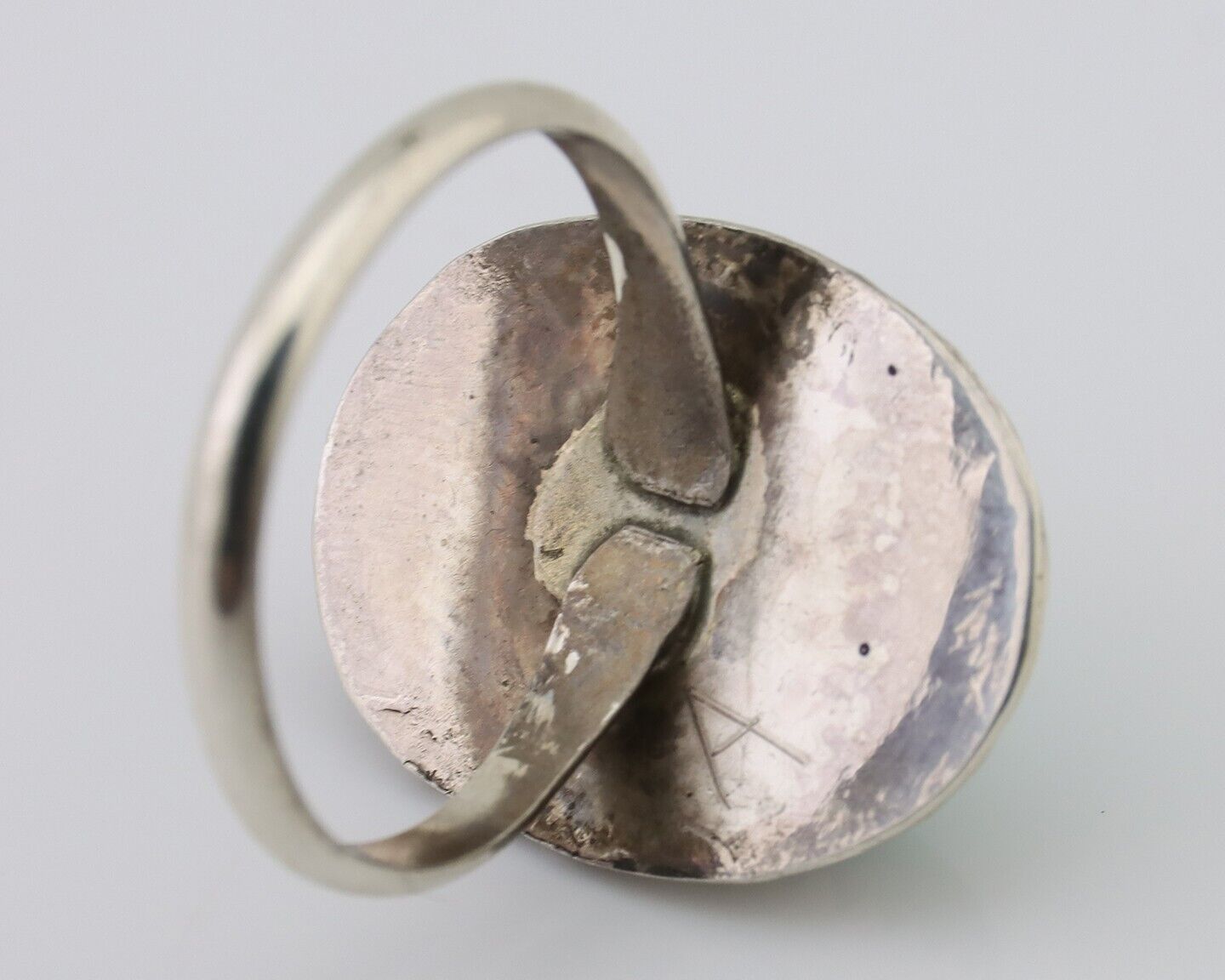 Navajo Ring 925 Silver Natural Turquoise Native American Artist C.80's