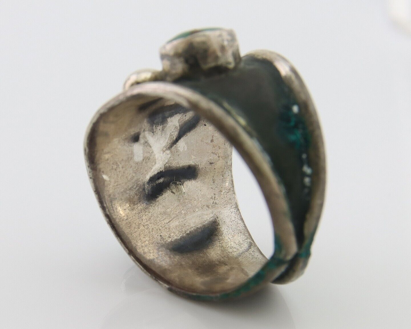 Navajo Handmade Ring 925 Silver Natural Turquoise Native Artist C.80's