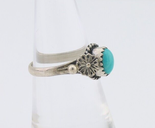 Navajo Ring 925 Silver Kingman Turquoise Native American Artist Made In 1985