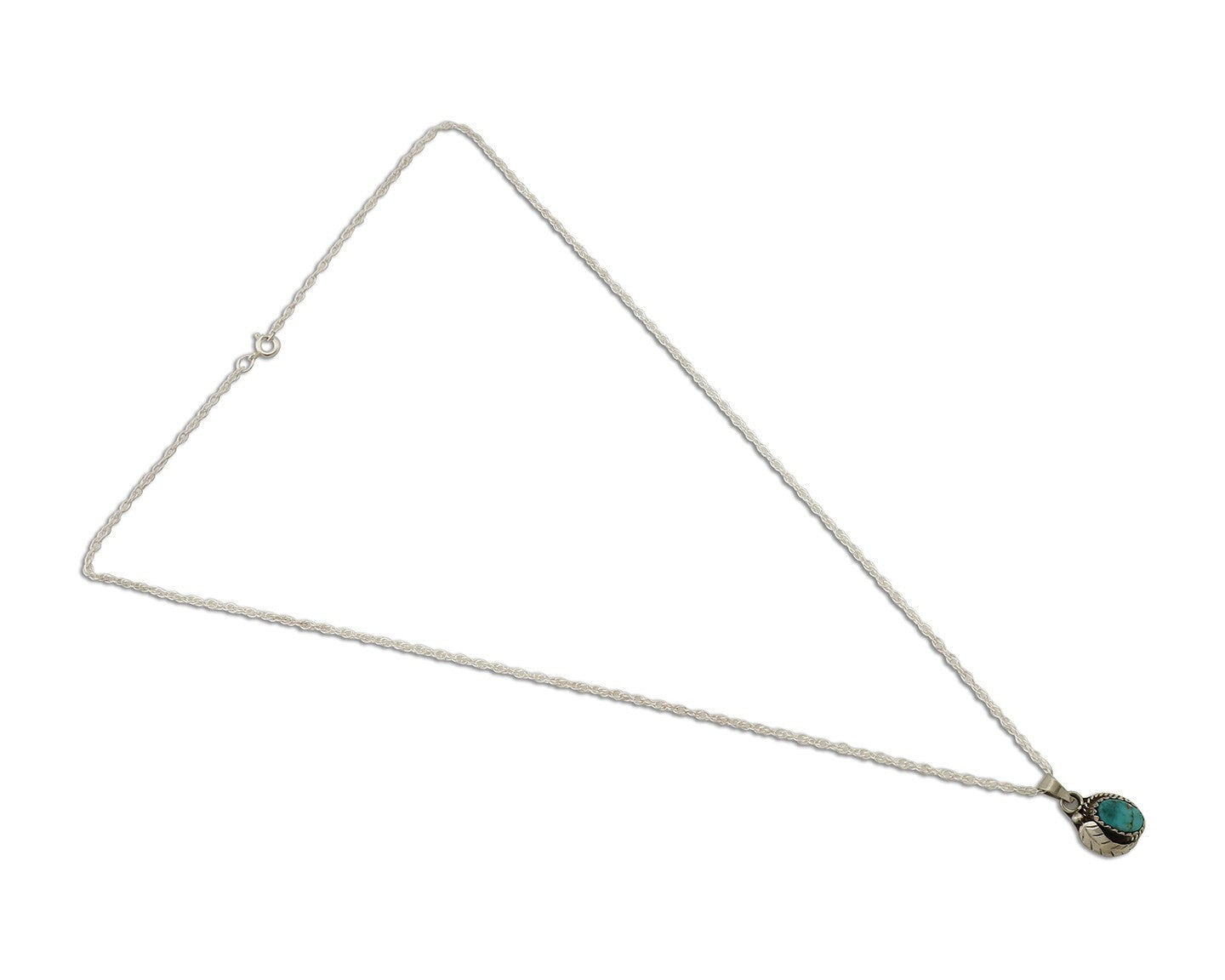 Navajo Pendant 925 Silver Natural Blue Turquoise Artist Native American C.80's