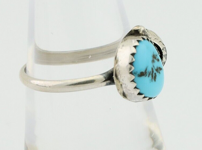 Navajo Ring 925 Silver Sleeping Beauty Turquoise Native American Artist C.80's