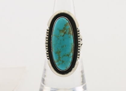 Navajo Ring 925 Silver Blue Turquoise Artist Signed William Denetdale C.80's