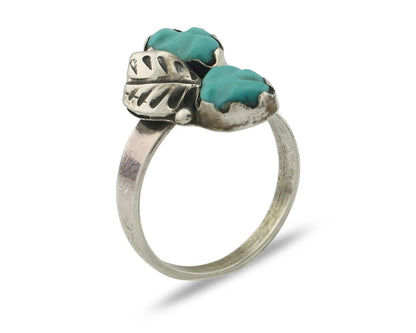 Zuni Handmade Ring .925 Silver Kingman Turquoise Native Artist C.80's