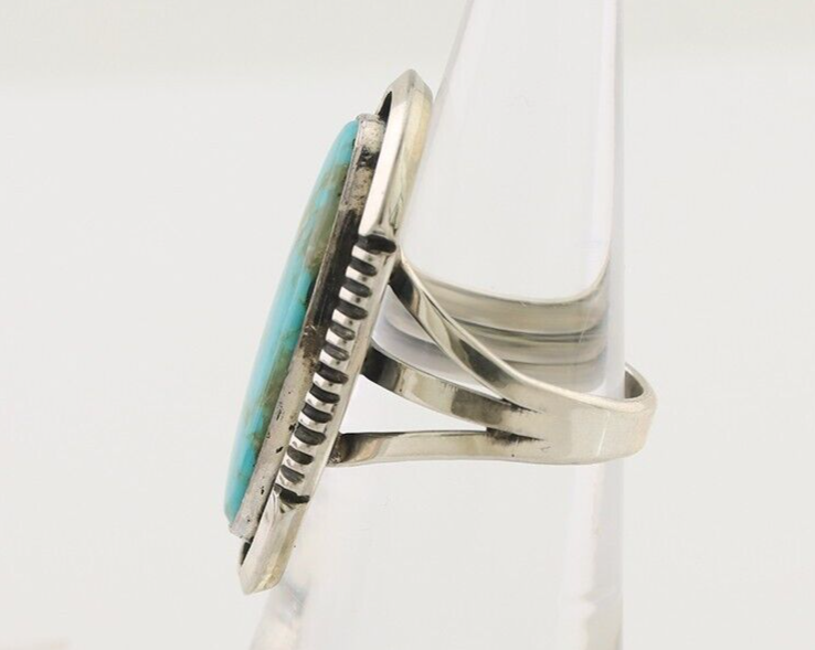 Navajo Ring 925 Silver Blue Turquoise Artist Signed William Denetdale C.80's