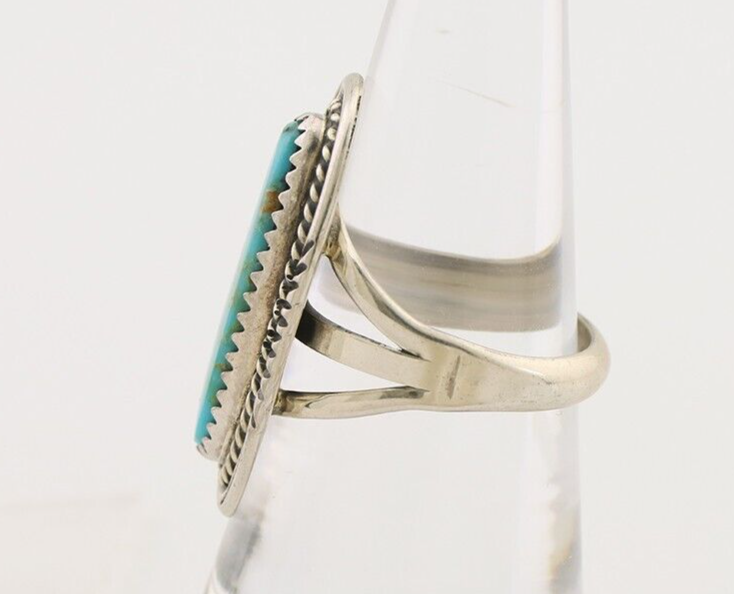 Navajo Ring 925 Silver Blue Turquoise Native Artist Signed M Begay C.80's