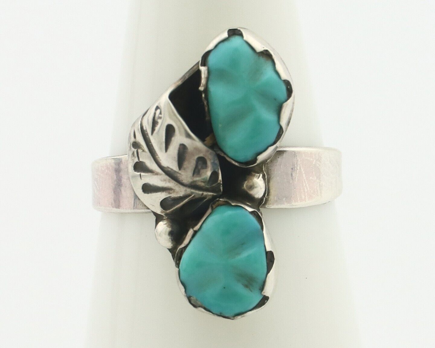 Zuni Handmade Ring .925 Silver Kingman Turquoise Native Artist C.80's