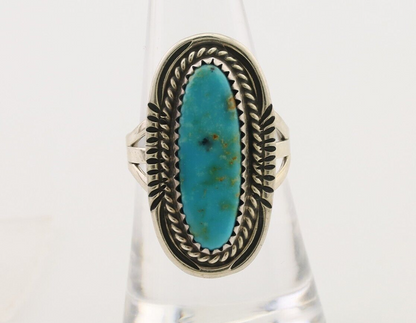 Navajo Ring 925 Silver Blue Turquoise Native Artist Signed M Begay C.80's