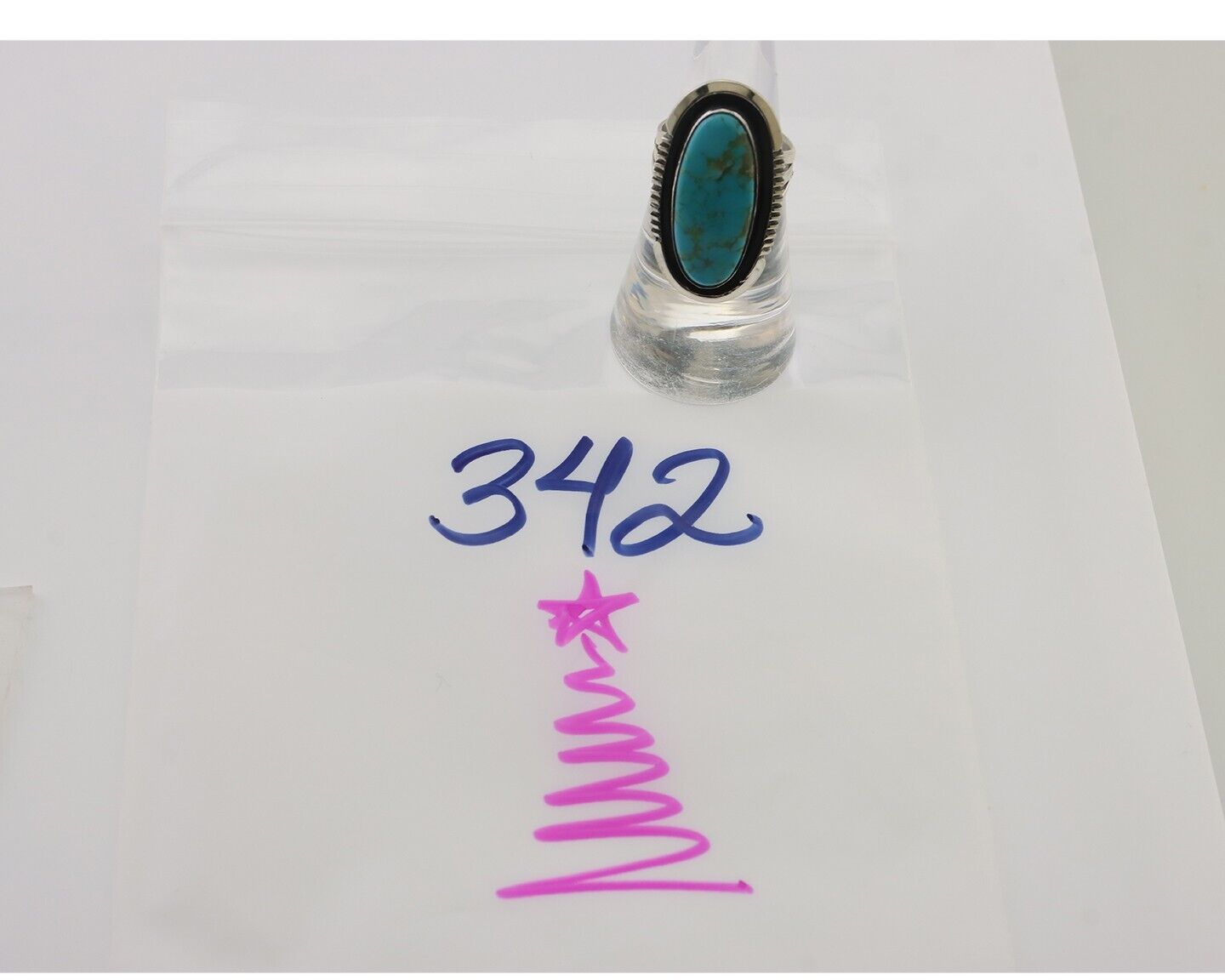 Navajo Ring 925 Silver Blue Turquoise Artist Signed William Denetdale C.80's