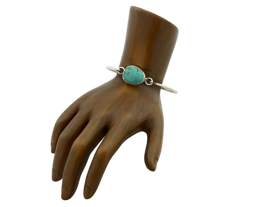 Navajo Bracelet .925 Silver Blue Arizona Turquoise Native American Artist C.90's