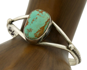 Navajo Bracelet .925 Silver Southwest Turquoise Signed Gecko C.80's