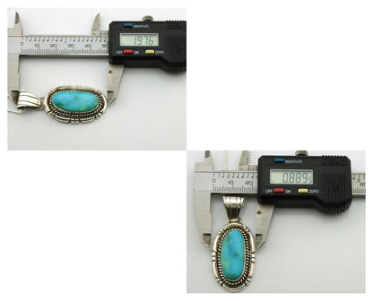 Navajo Necklace .925 Silver Kingman Turquoise Artist JP C.80's