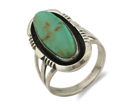 Navajo Ring .925 Silver Arizona Turquoise Native American Artist Handmade C.80's