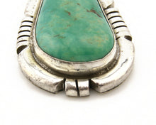Navajo Pendant .925 Silver Kingman Turquoise Signed Artist JT C.80's