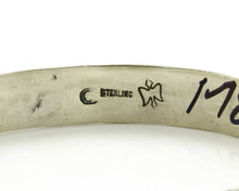 Navajo Bracelet .925 Silver Handmade Hand Stamped Signed Artist C Montoya C.80s