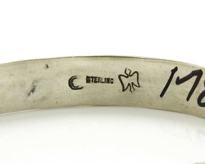 Navajo Bracelet .925 Silver Handmade Hand Stamped Signed Artist C Montoya C.80s