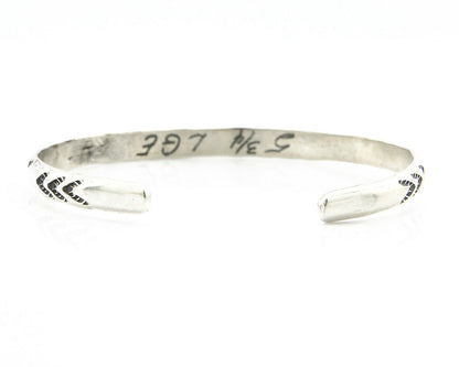 Navajo Bracelet .925 Silver Hand Stamped Arrow Head Artist V Montoya C.80's