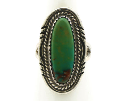 Navajo Ring 925 Silver Manassa Turquoise Native American Artist C.1980's