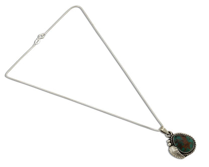 Navajo Necklace 925 Silver Damele Turquoise Native American Artist Signed C.80's