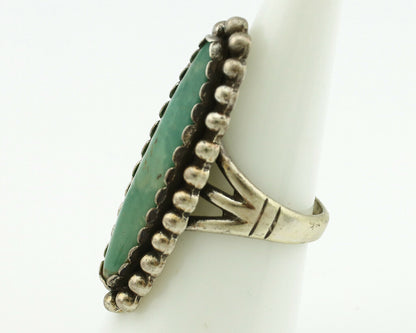 Navajo Ring .925 Silver Natural Aqua Turquoise Artist Signed C.80's