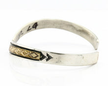 Navajo Bracelet .925 SOLID Silver & 12K Gold Plated Signed Artist RL C.80's
