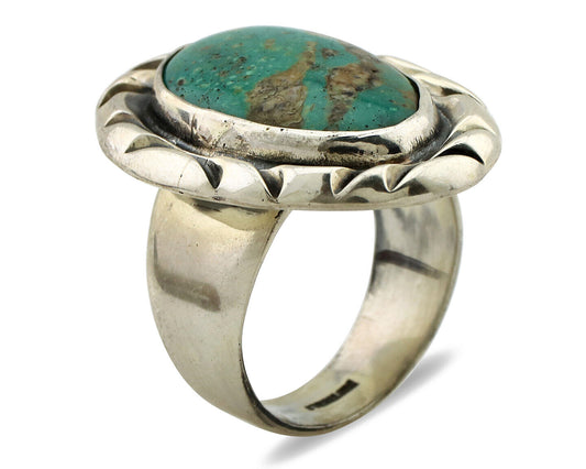 Navajo Ring 925 Silver Turquoise Mountain Artist Signed C Montoya C.80's