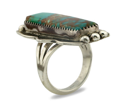 Navajo Ring .925 Silver Natural Aqua Turquoise Signed B C.80's