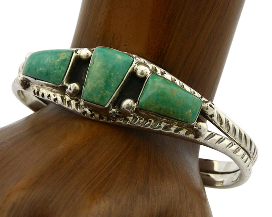 Navajo Bracelet .925 Silver Handmade Signed Artist RC C.80's