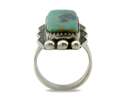 Navajo Ring .925 Silver Natural Aqua Turquoise Signed D C.80's