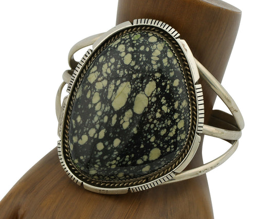 Navajo Bracelet .925 Silver Bisbee Variscite Turquoise Bracelet Benjamin Piaso