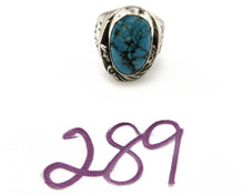 Navajo Kingman Turquoise Ring .925 Silver Artist Native American C.80's Sz 9.75