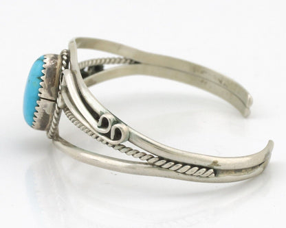 Navajo Bracelet 925 Silver Natural Blue Turquoise Native American Artist C.80's