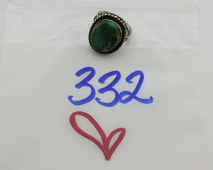 Navajo Ring .925 Silver Natural Turquoise Handmade Native American Artist C.80s